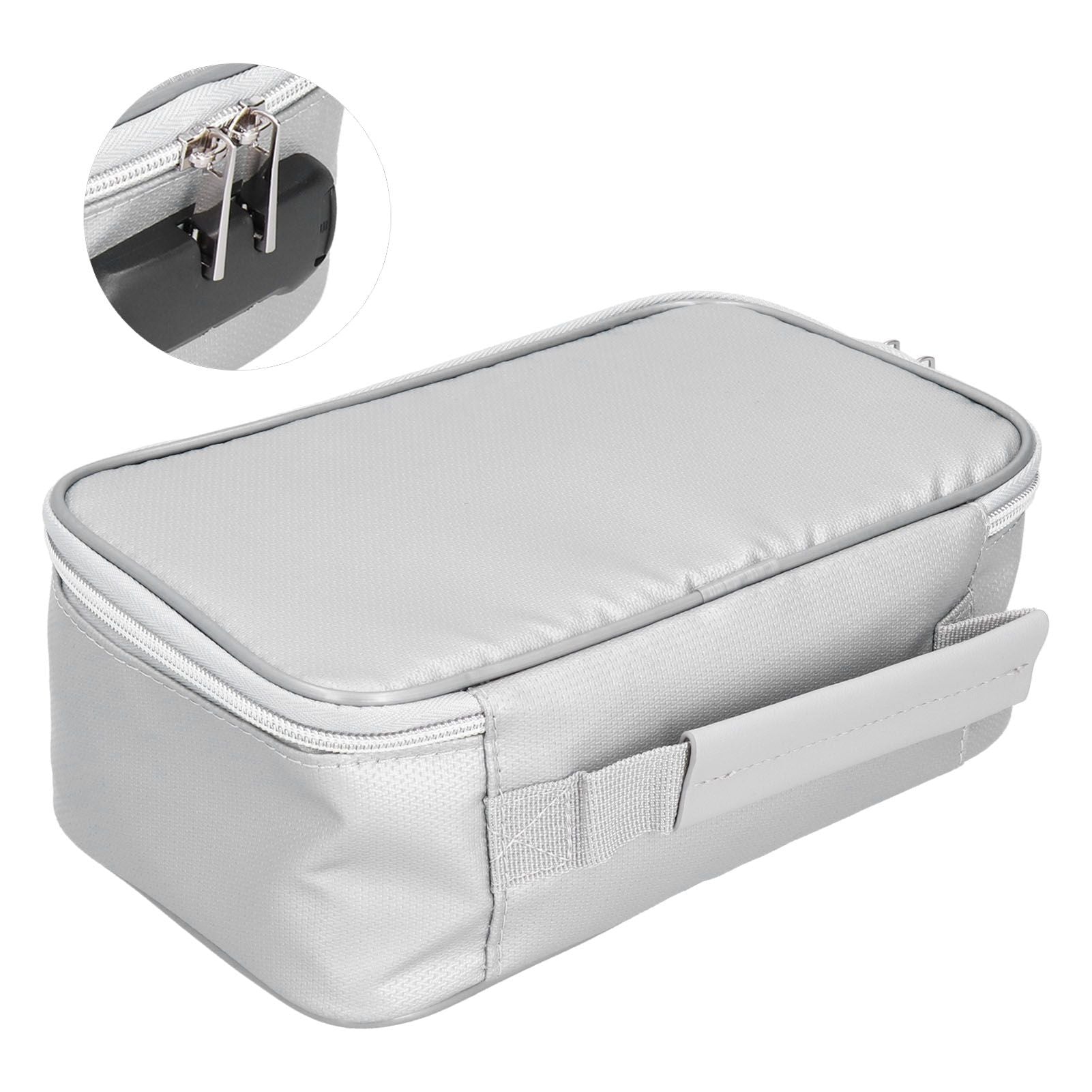 Fireproof Document Bag with Lock Portable Small Fireproof Document Bag for Home Office TravelSilver V1294-YM0523-3117210170011