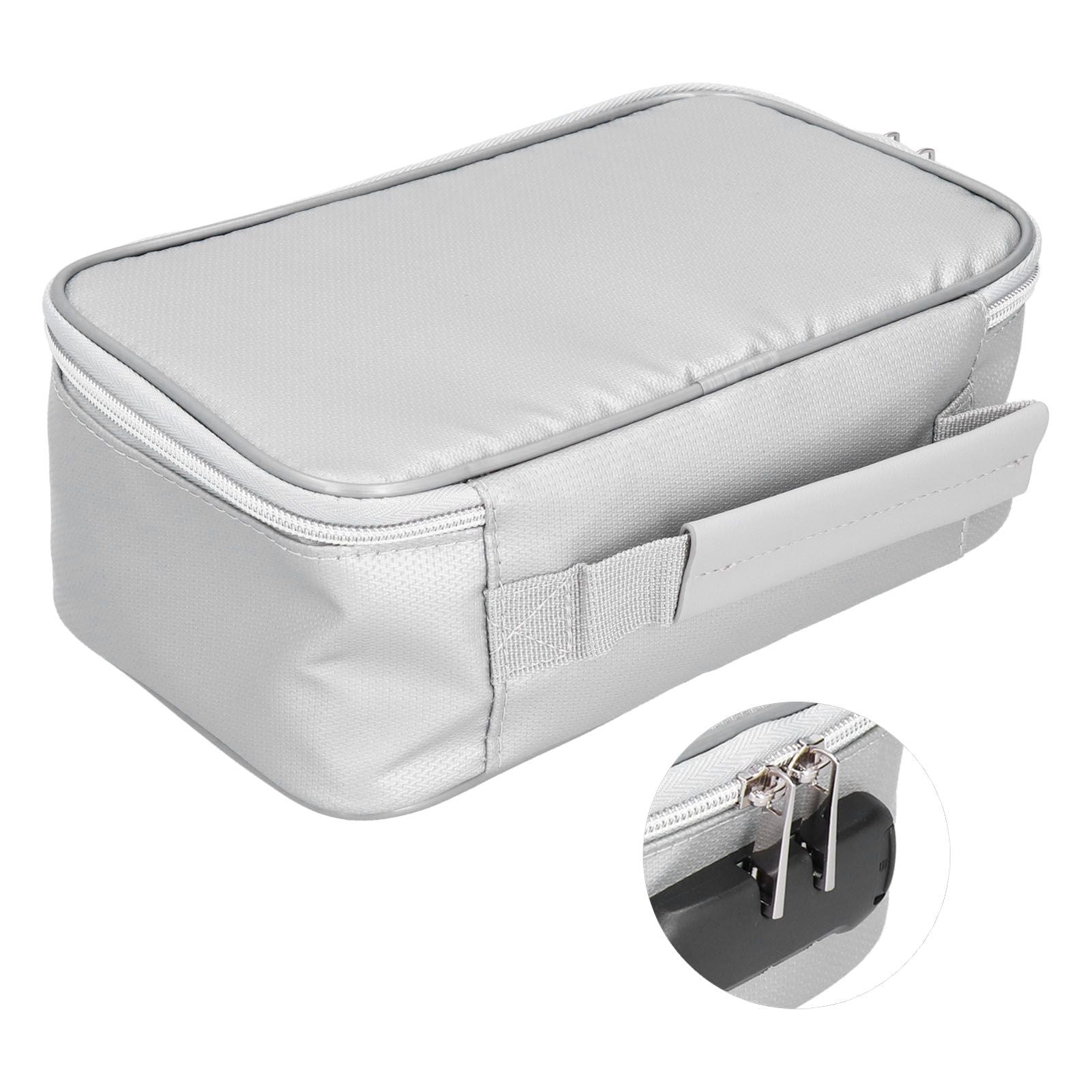 Fireproof Document Bag with Lock Portable Small Fireproof Document Bag for Home Office TravelSilver V1294-YM0523-3117210170011