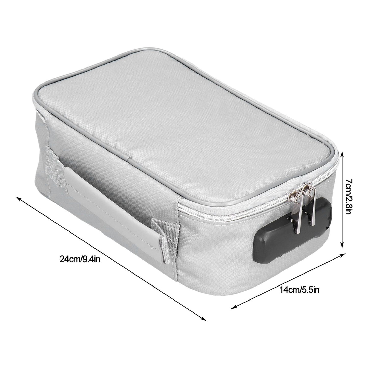 Fireproof Document Bag with Lock Portable Small Fireproof Document Bag for Home Office TravelSilver V1294-YM0523-3117210170011