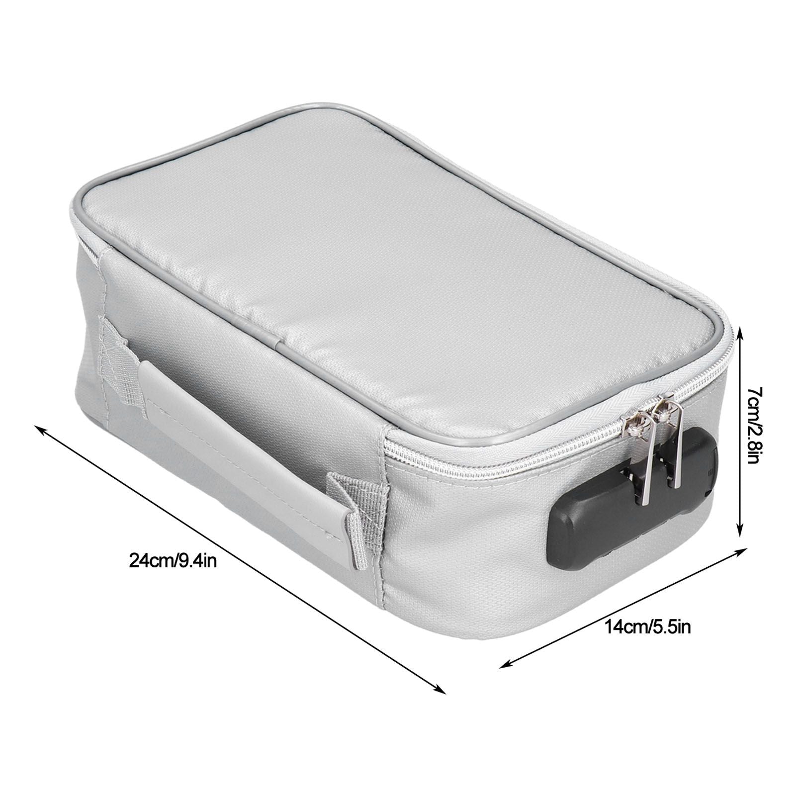 Fireproof Document Bag with Lock Portable Small Fireproof Document Bag for Home Office TravelSilver V1294-YM0523-3117210170011