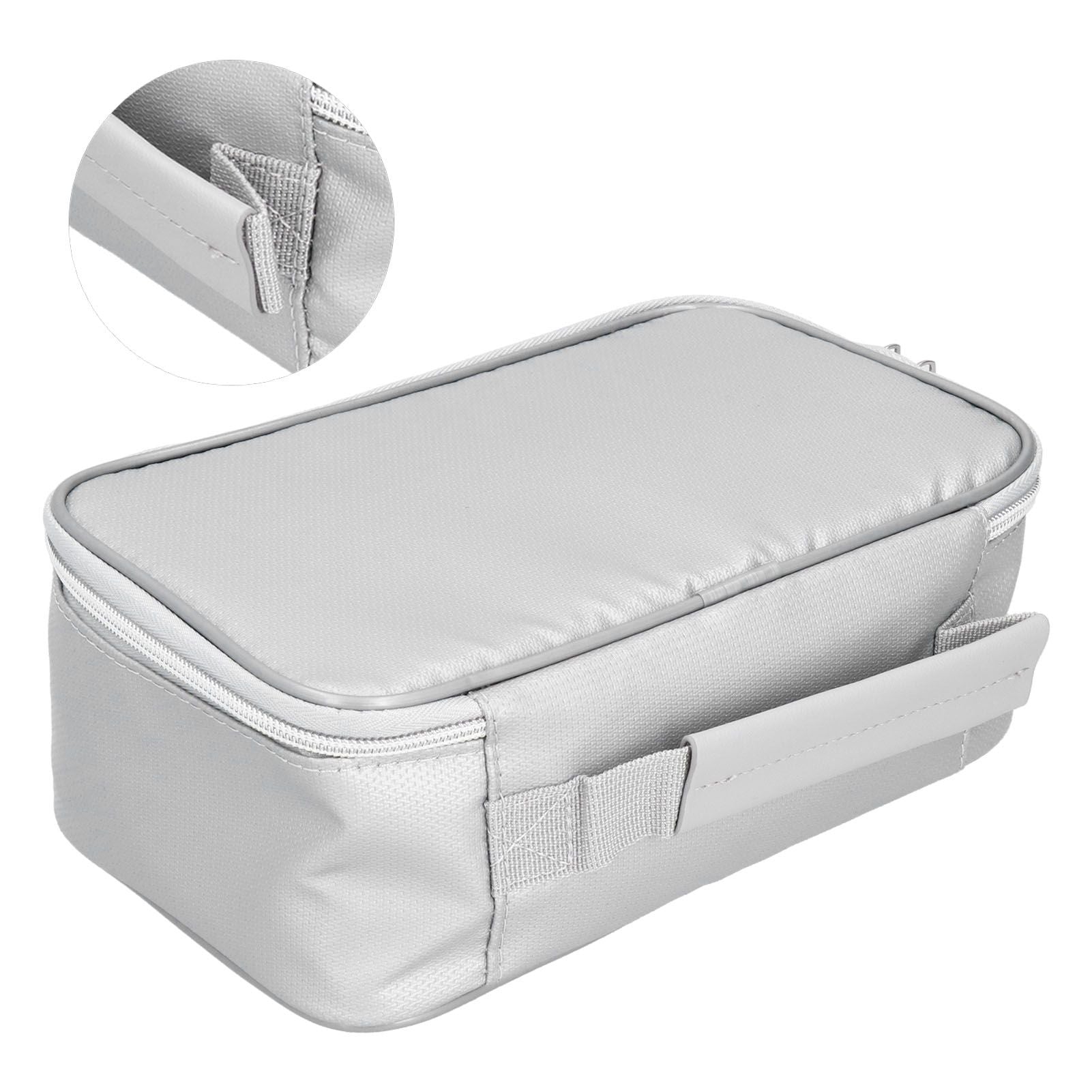 Fireproof Document Bag with Lock Portable Small Fireproof Document Bag for Home Office TravelSilver V1294-YM0523-3117210170011