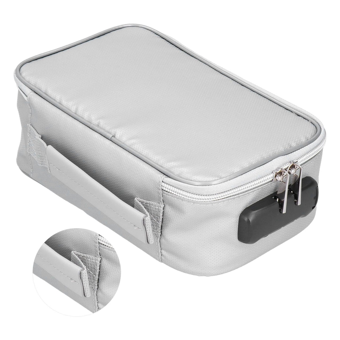 Fireproof Document Bag with Lock Portable Small Fireproof Document Bag for Home Office TravelSilver V1294-YM0523-3117210170011