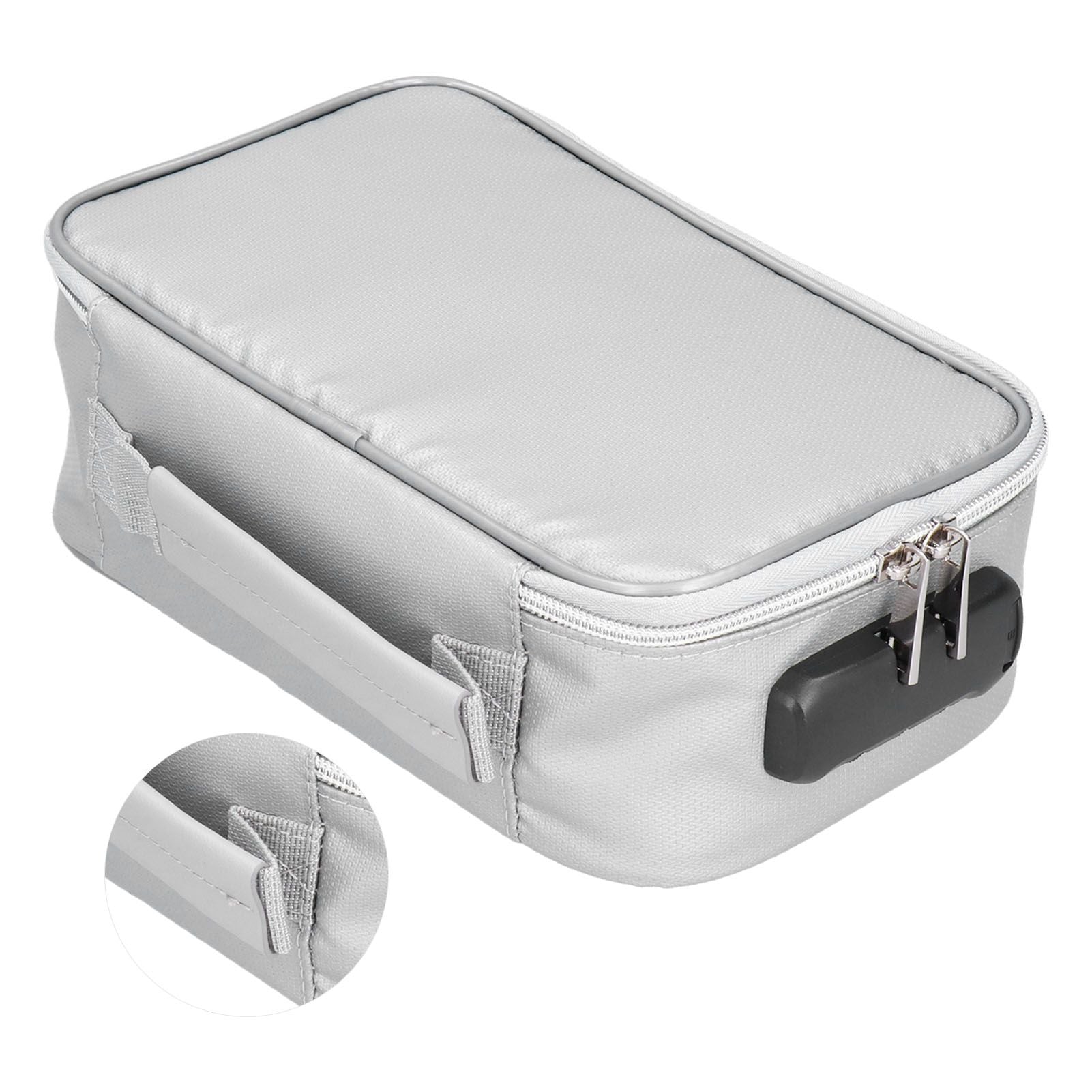 Fireproof Document Bag with Lock Portable Small Fireproof Document Bag for Home Office TravelSilver V1294-YM0523-3117210170011