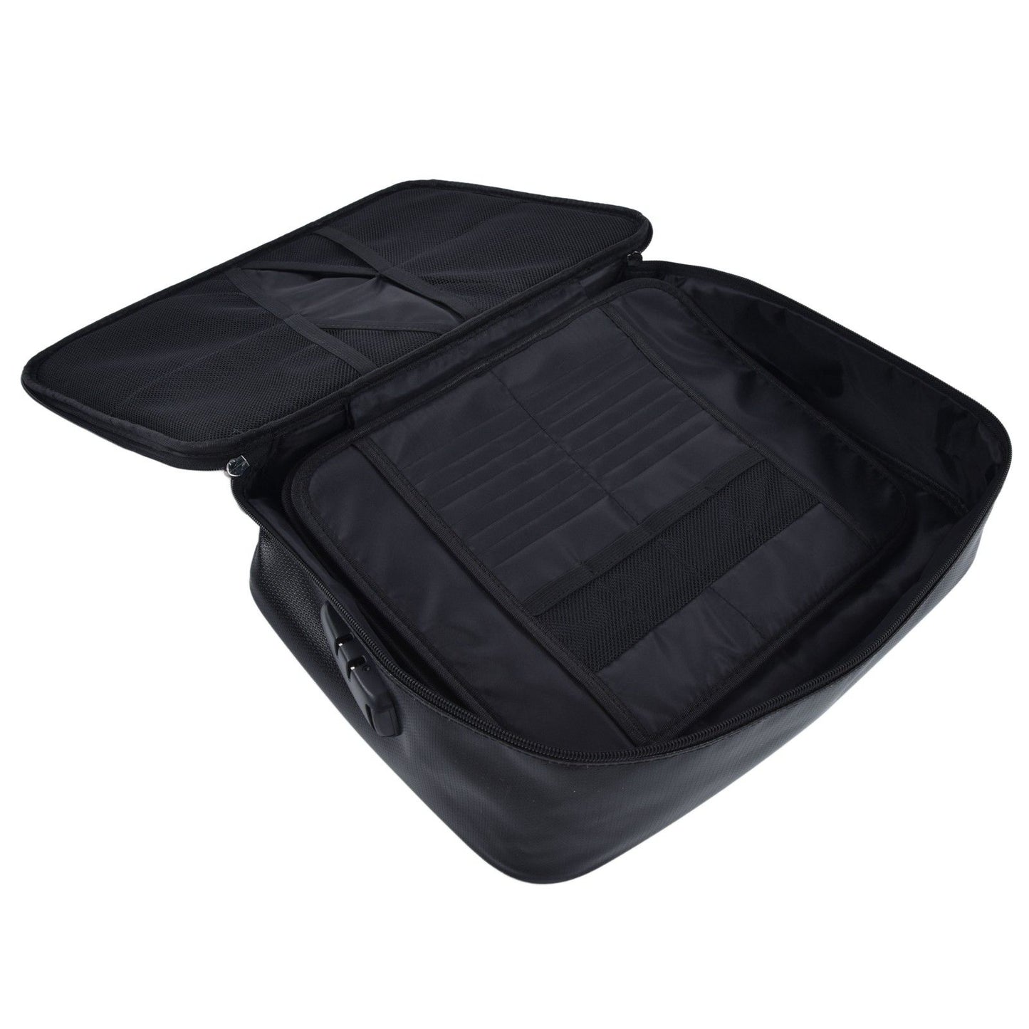 Fireproof Document Bag Pouch Portable File Safe Organizer Large Capacity Storage Box Case with LockBlack V1294-YM0523-3117210177311