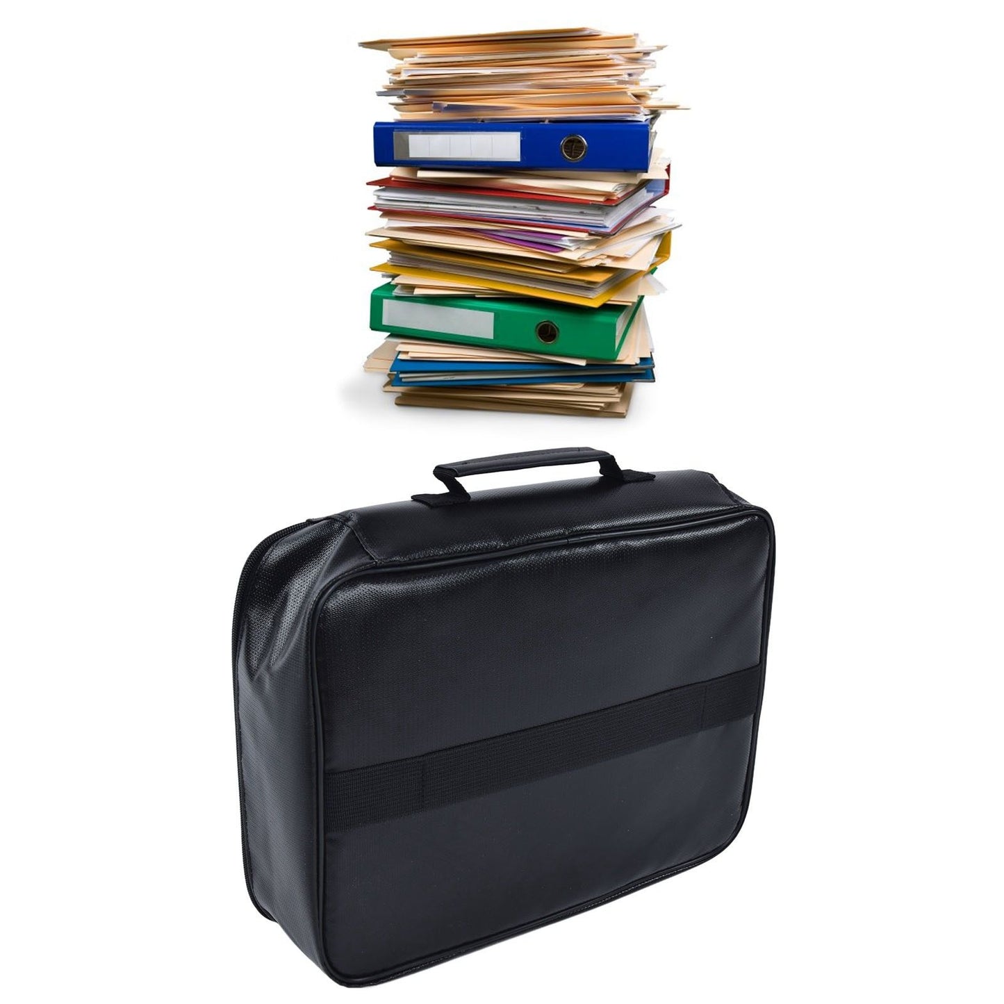 Fireproof Document Bag Pouch Portable File Safe Organizer Large Capacity Storage Box Case with LockBlack V1294-YM0523-3117210177311