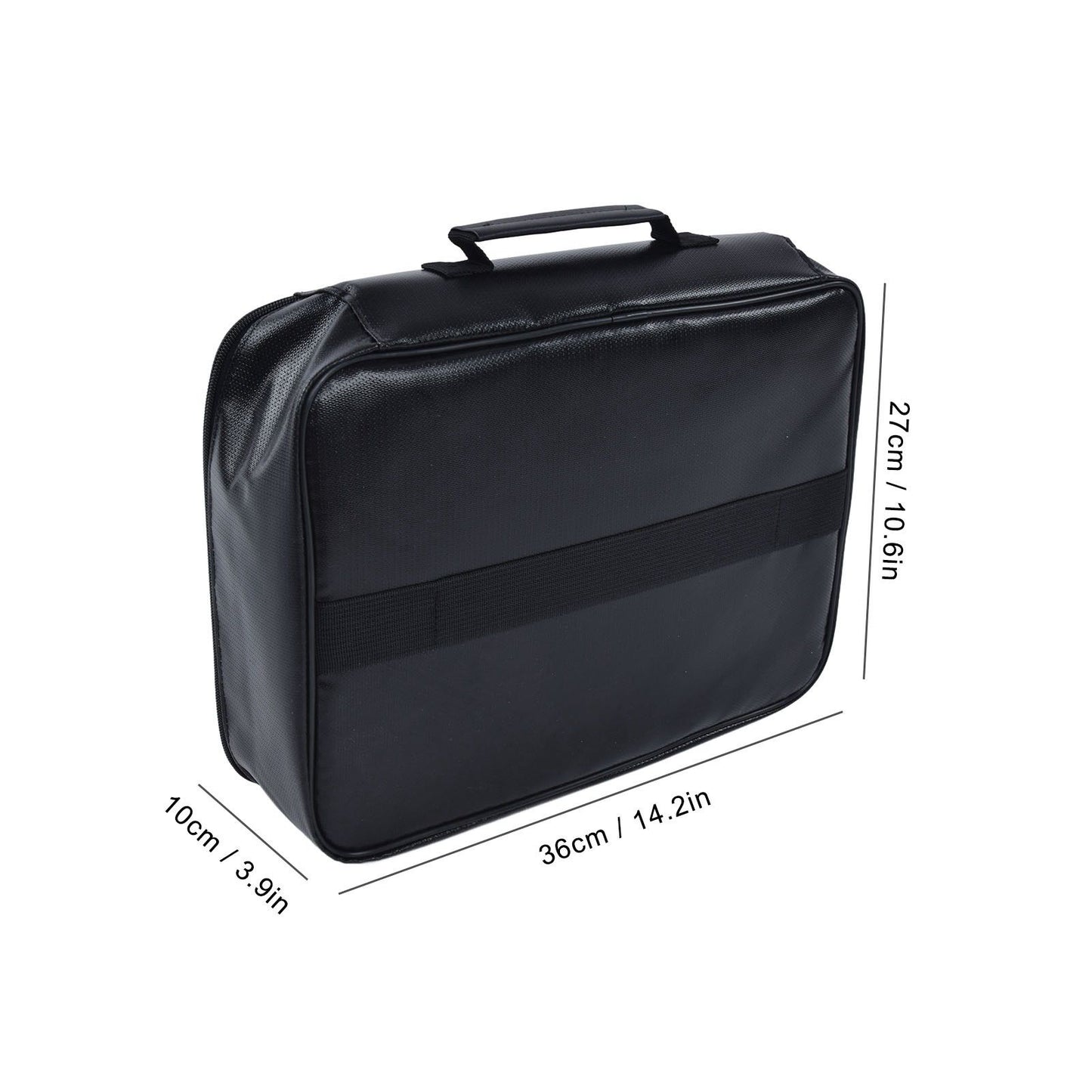 Fireproof Document Bag Pouch Portable File Safe Organizer Large Capacity Storage Box Case with LockBlack V1294-YM0523-3117210177311