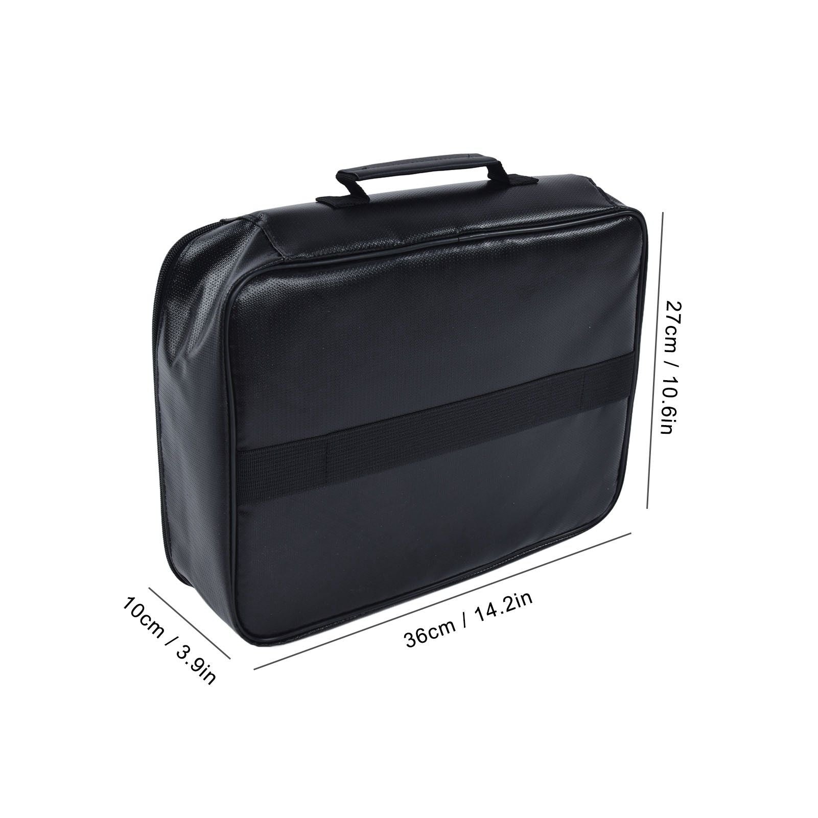 Fireproof Document Bag Pouch Portable File Safe Organizer Large Capacity Storage Box Case with LockBlack V1294-YM0523-3117210177311
