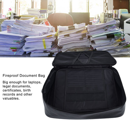 Fireproof Document Bag Pouch Portable File Safe Organizer Large Capacity Storage Box Case with LockBlack V1294-YM0523-3117210177311