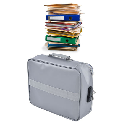 Fireproof Document Bag Pouch Portable File Safe Organizer Large Capacity Storage Box Case with LockSilver V1294-YM0523-3117210177312