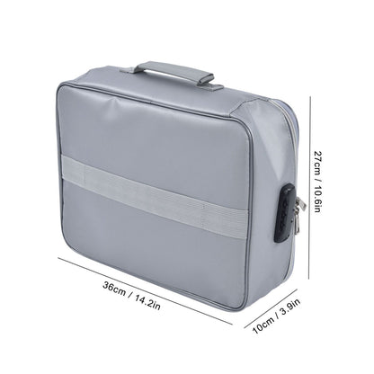 Fireproof Document Bag Pouch Portable File Safe Organizer Large Capacity Storage Box Case with LockSilver V1294-YM0523-3117210177312