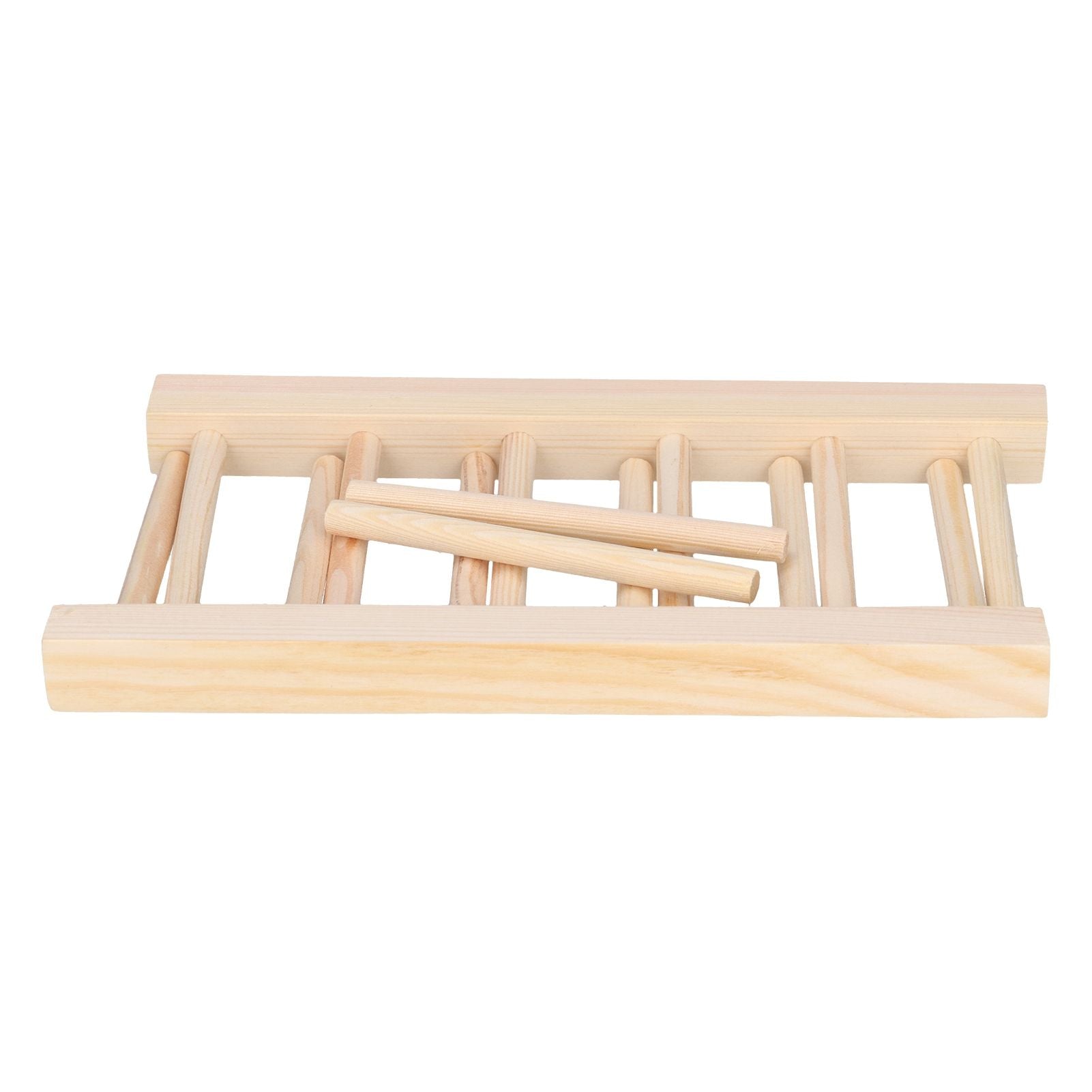 Bamboo Dish Plate Lightweight Portable Environmental Friendly Durable Pine Wood Dish Rack5 Grids 23cm V1294-YM0523-3117210180511
