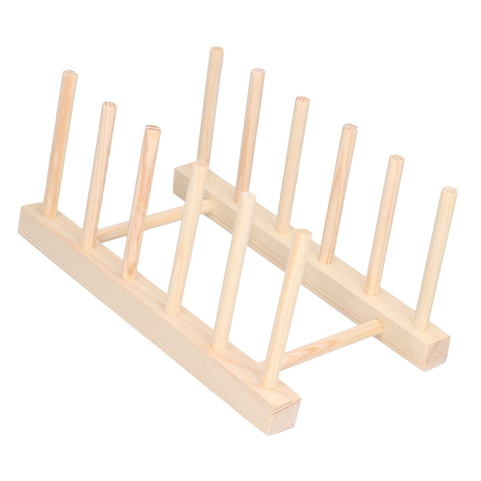 Bamboo Dish Plate Lightweight Portable Environmental Friendly Durable Pine Wood Dish Rack5 Grids 23cm V1294-YM0523-3117210180511
