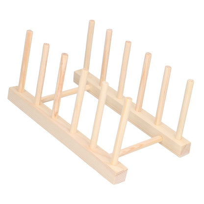 Bamboo Dish Plate Lightweight Portable Environmental Friendly Durable Pine Wood Dish Rack5 Grids 23cm V1294-YM0523-3117210180511