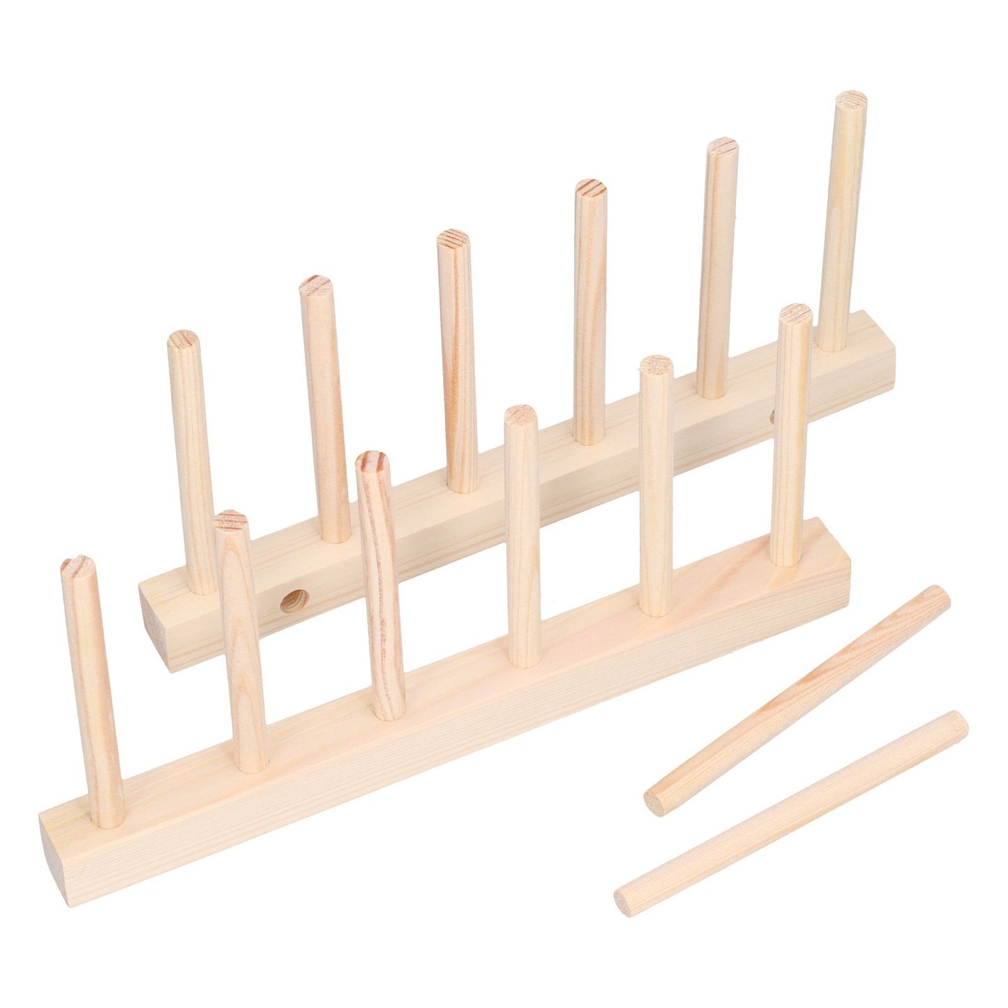 Bamboo Dish Plate Lightweight Portable Environmental Friendly Durable Pine Wood Dish Rack5 Grids 23cm V1294-YM0523-3117210180511