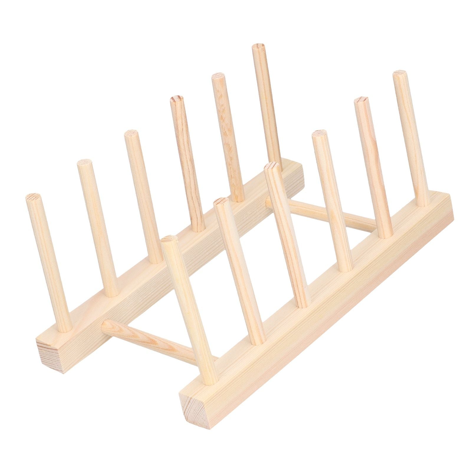 Bamboo Dish Plate Lightweight Portable Environmental Friendly Durable Pine Wood Dish Rack5 Grids 23cm V1294-YM0523-3117210180511