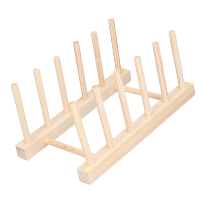Bamboo Dish Plate Lightweight Portable Environmental Friendly Durable Pine Wood Dish Rack5 Grids 23cm V1294-YM0523-3117210180511