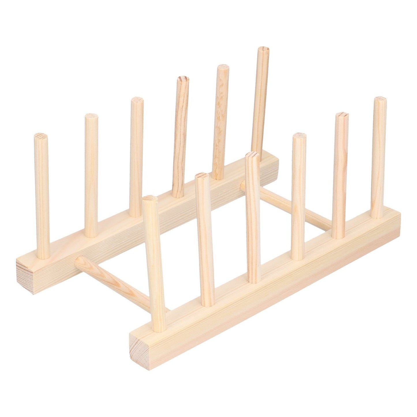 Bamboo Dish Plate Lightweight Portable Environmental Friendly Durable Pine Wood Dish Rack5 Grids 23cm V1294-YM0523-3117210180511