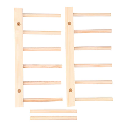 Bamboo Dish Plate Lightweight Portable Environmental Friendly Durable Pine Wood Dish Rack5 Grids 23cm V1294-YM0523-3117210180511