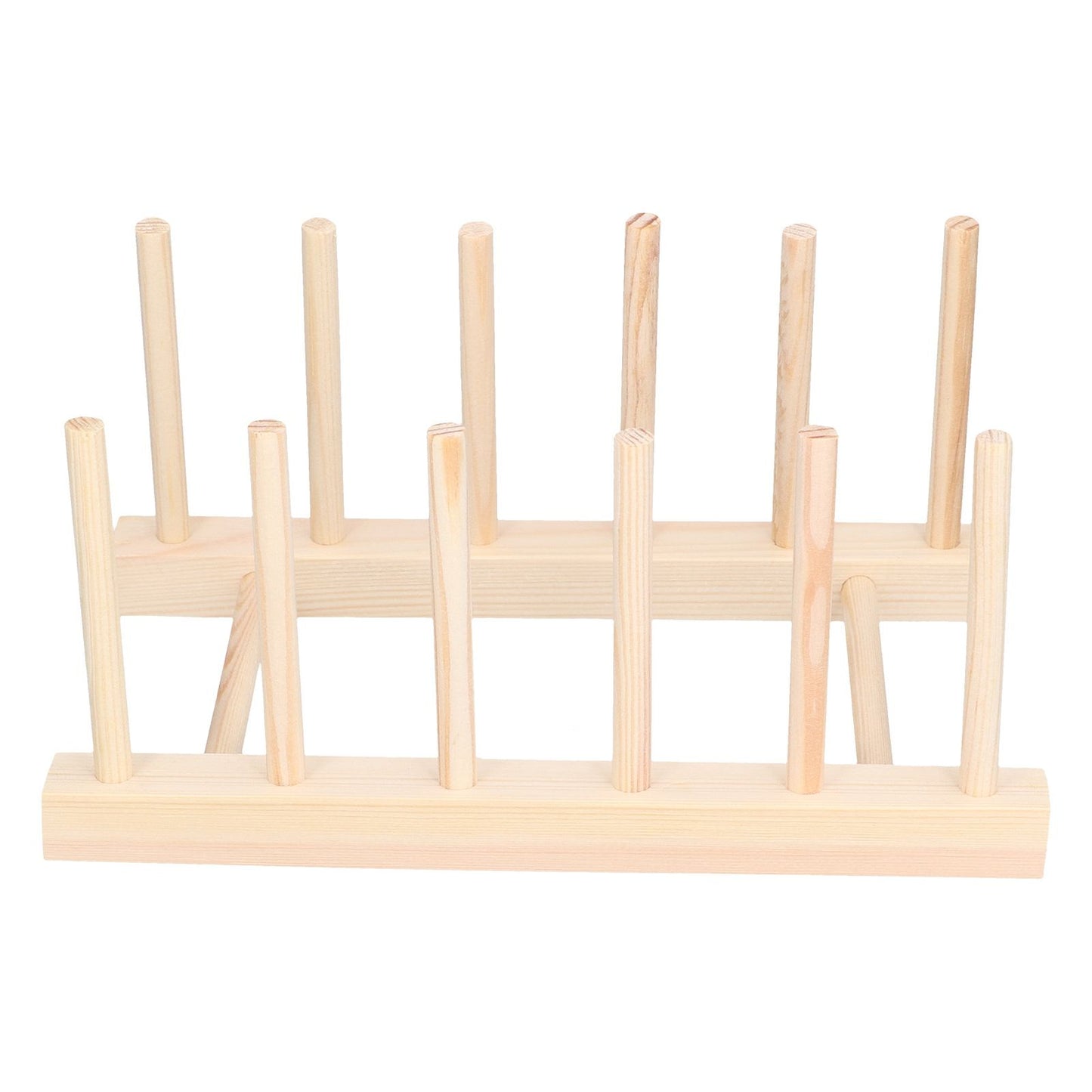 Bamboo Dish Plate Lightweight Portable Environmental Friendly Durable Pine Wood Dish Rack5 Grids 23cm V1294-YM0523-3117210180511