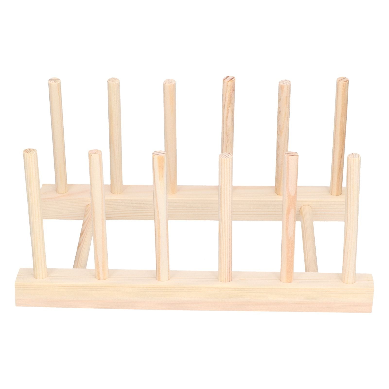 Bamboo Dish Plate Lightweight Portable Environmental Friendly Durable Pine Wood Dish Rack5 Grids 23cm V1294-YM0523-3117210180511