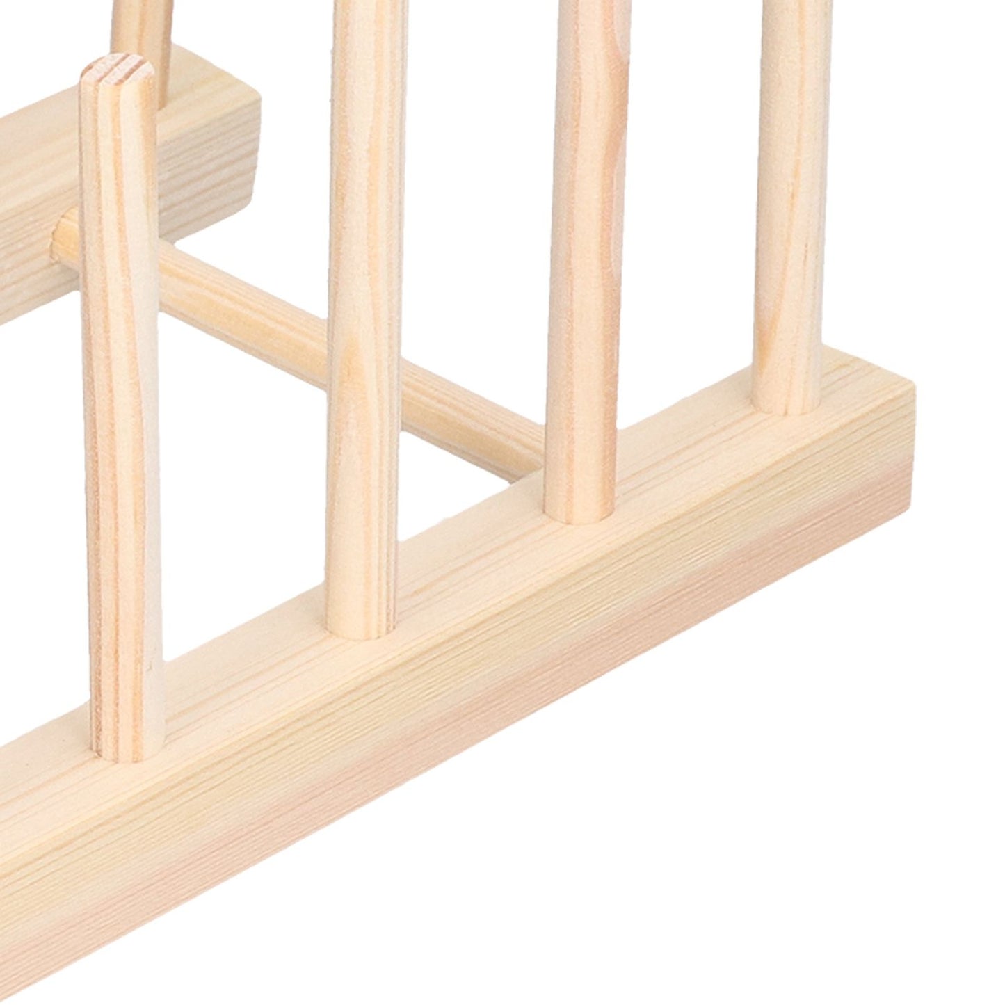 Bamboo Dish Plate Lightweight Portable Environmental Friendly Durable Pine Wood Dish Rack5 Grids 23cm V1294-YM0523-3117210180511