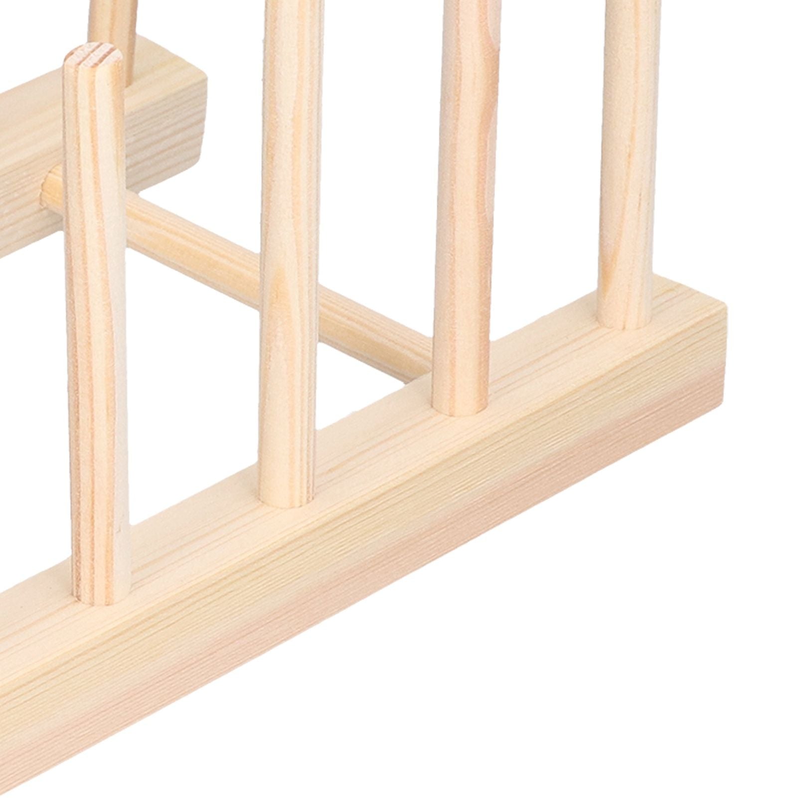 Bamboo Dish Plate Lightweight Portable Environmental Friendly Durable Pine Wood Dish Rack5 Grids 23cm V1294-YM0523-3117210180511
