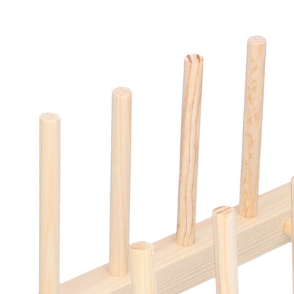 Bamboo Dish Plate Lightweight Portable Environmental Friendly Durable Pine Wood Dish Rack5 Grids 23cm V1294-YM0523-3117210180511