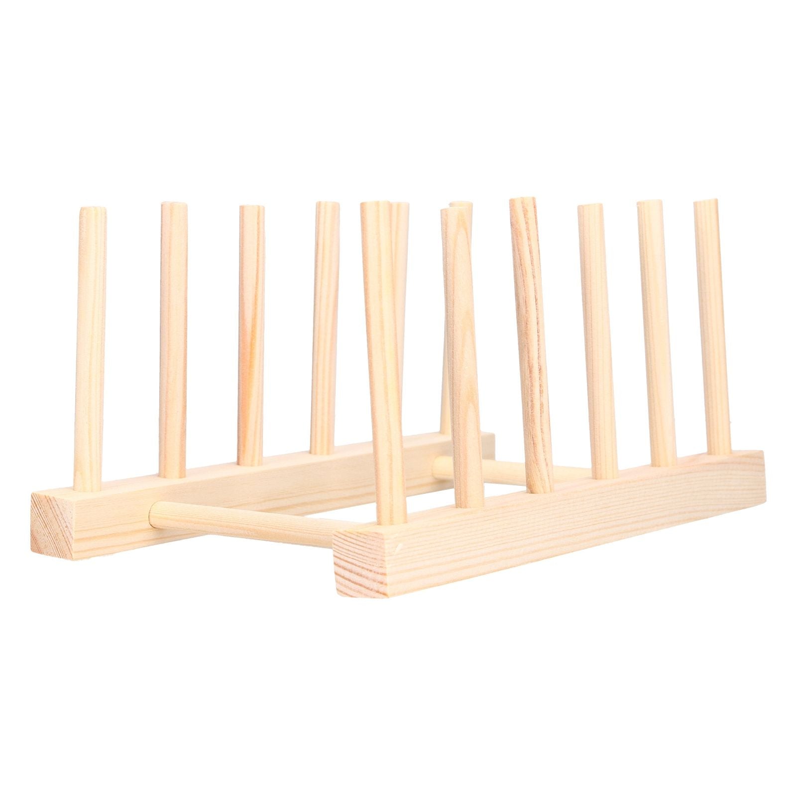 Bamboo Dish Plate Lightweight Portable Environmental Friendly Durable Pine Wood Dish Rack5 Grids 23cm V1294-YM0523-3117210180511