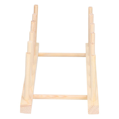 Bamboo Dish Plate Lightweight Portable Environmental Friendly Durable Pine Wood Dish Rack5 Grids 23cm V1294-YM0523-3117210180511