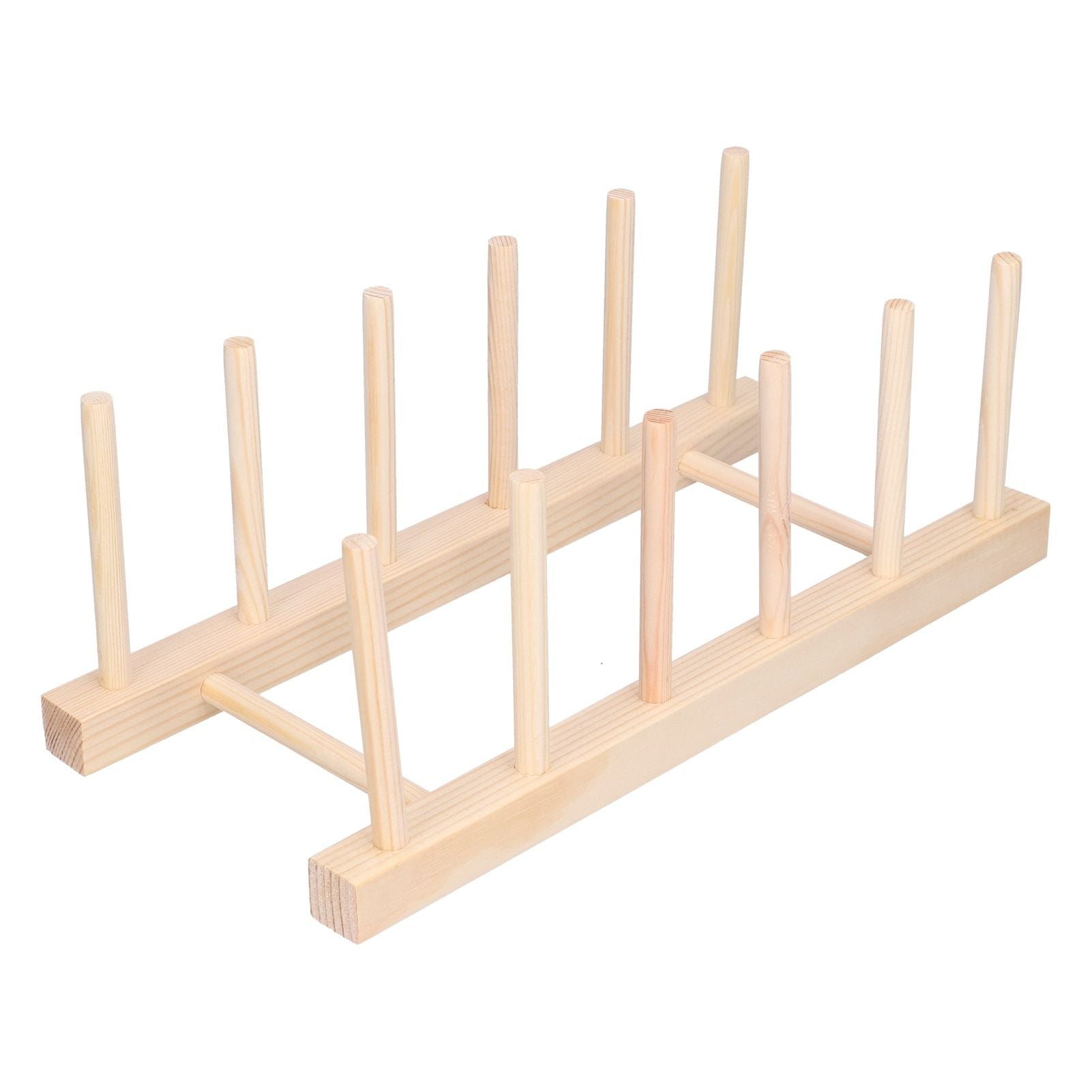Bamboo Dish Plate Lightweight Portable Environmental Friendly Durable Pine Wood Dish Rack5 Grids 28cm V1294-YM0523-3117210180512