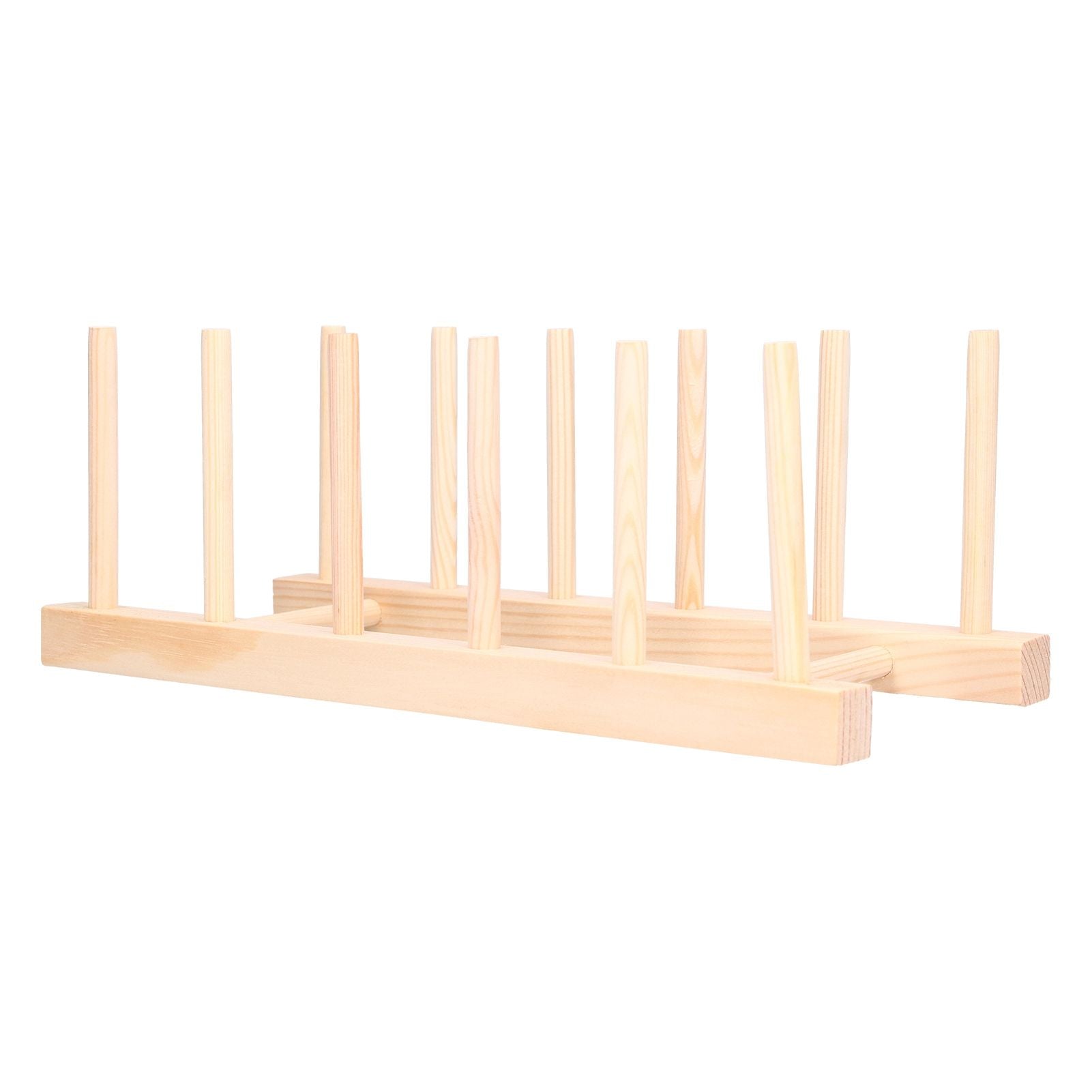Bamboo Dish Plate Lightweight Portable Environmental Friendly Durable Pine Wood Dish Rack5 Grids 28cm V1294-YM0523-3117210180512