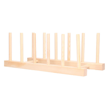 Bamboo Dish Plate Lightweight Portable Environmental Friendly Durable Pine Wood Dish Rack5 Grids 28cm V1294-YM0523-3117210180512