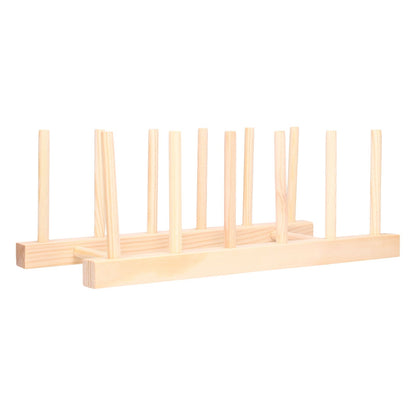 Bamboo Dish Plate Lightweight Portable Environmental Friendly Durable Pine Wood Dish Rack5 Grids 28cm V1294-YM0523-3117210180512