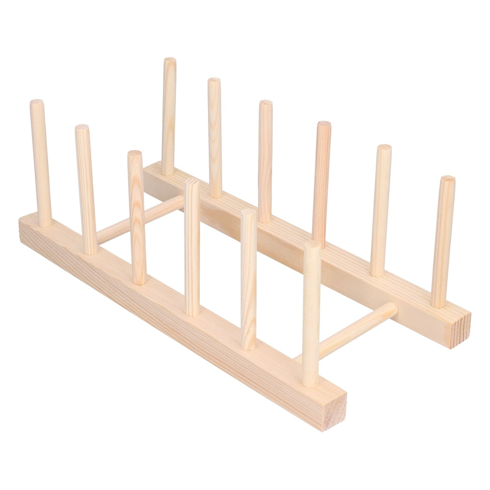 Bamboo Dish Plate Lightweight Portable Environmental Friendly Durable Pine Wood Dish Rack5 Grids 28cm V1294-YM0523-3117210180512