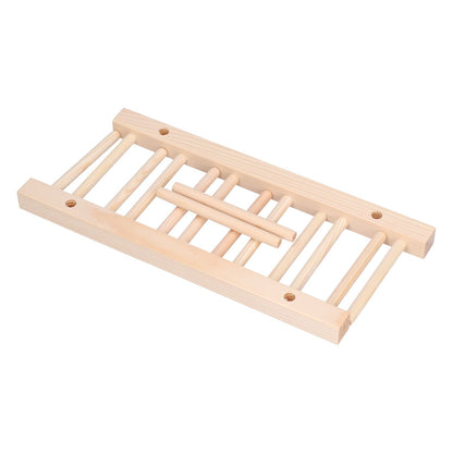 Bamboo Dish Plate Lightweight Portable Environmental Friendly Durable Pine Wood Dish Rack5 Grids 28cm V1294-YM0523-3117210180512