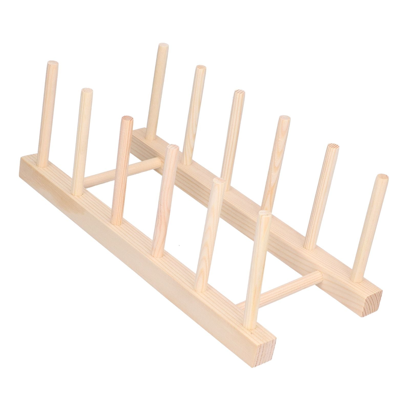 Bamboo Dish Plate Lightweight Portable Environmental Friendly Durable Pine Wood Dish Rack5 Grids 28cm V1294-YM0523-3117210180512