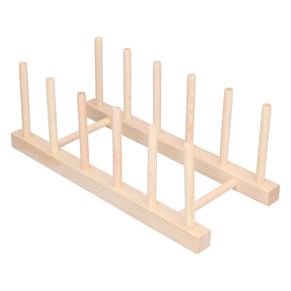 Bamboo Dish Plate Lightweight Portable Environmental Friendly Durable Pine Wood Dish Rack5 Grids 28cm V1294-YM0523-3117210180512