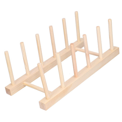 Bamboo Dish Plate Lightweight Portable Environmental Friendly Durable Pine Wood Dish Rack5 Grids 28cm V1294-YM0523-3117210180512