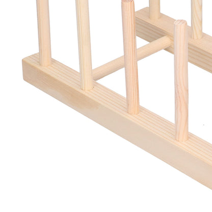 Bamboo Dish Plate Lightweight Portable Environmental Friendly Durable Pine Wood Dish Rack5 Grids 28cm V1294-YM0523-3117210180512
