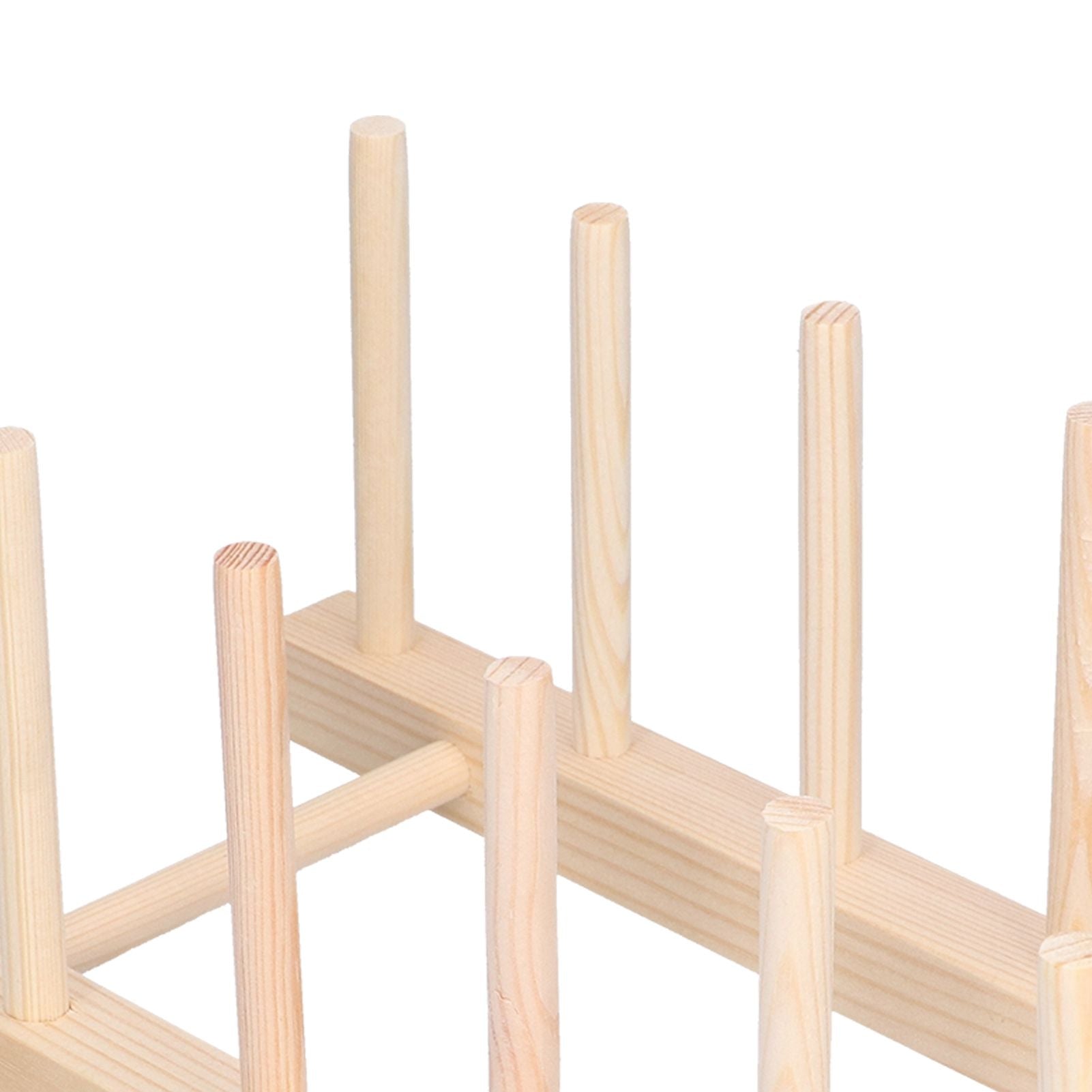 Bamboo Dish Plate Lightweight Portable Environmental Friendly Durable Pine Wood Dish Rack5 Grids 28cm V1294-YM0523-3117210180512