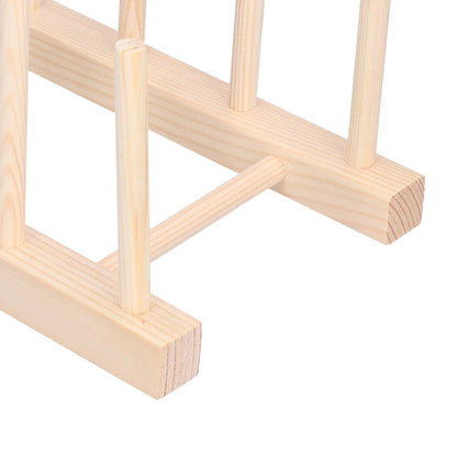 Bamboo Dish Plate Lightweight Portable Environmental Friendly Durable Pine Wood Dish Rack5 Grids 28cm V1294-YM0523-3117210180512