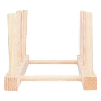 Bamboo Dish Plate Lightweight Portable Environmental Friendly Durable Pine Wood Dish Rack5 Grids 28cm V1294-YM0523-3117210180512