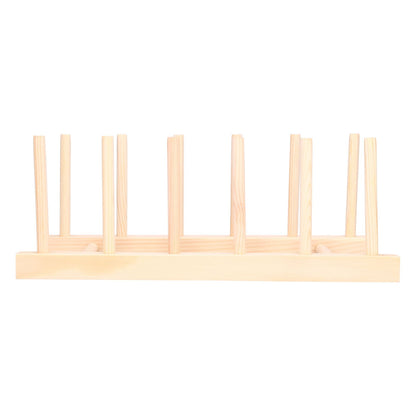 Bamboo Dish Plate Lightweight Portable Environmental Friendly Durable Pine Wood Dish Rack5 Grids 28cm V1294-YM0523-3117210180512