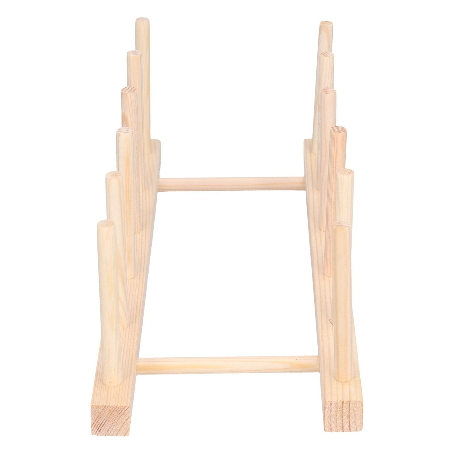 Bamboo Dish Plate Lightweight Portable Environmental Friendly Durable Pine Wood Dish Rack5 Grids 28cm V1294-YM0523-3117210180512