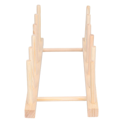 Bamboo Dish Plate Lightweight Portable Environmental Friendly Durable Pine Wood Dish Rack5 Grids 28cm V1294-YM0523-3117210180512