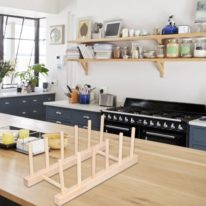 Bamboo Dish Plate Lightweight Portable Environmental Friendly Durable Pine Wood Dish Rack5 Grids 28cm V1294-YM0523-3117210180512