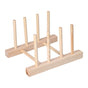 Bamboo Dish Plate Lightweight Portable Environmental Friendly Durable Pine Wood Dish Rack3 Grids 18cm V1294-YM0523-3117210180513