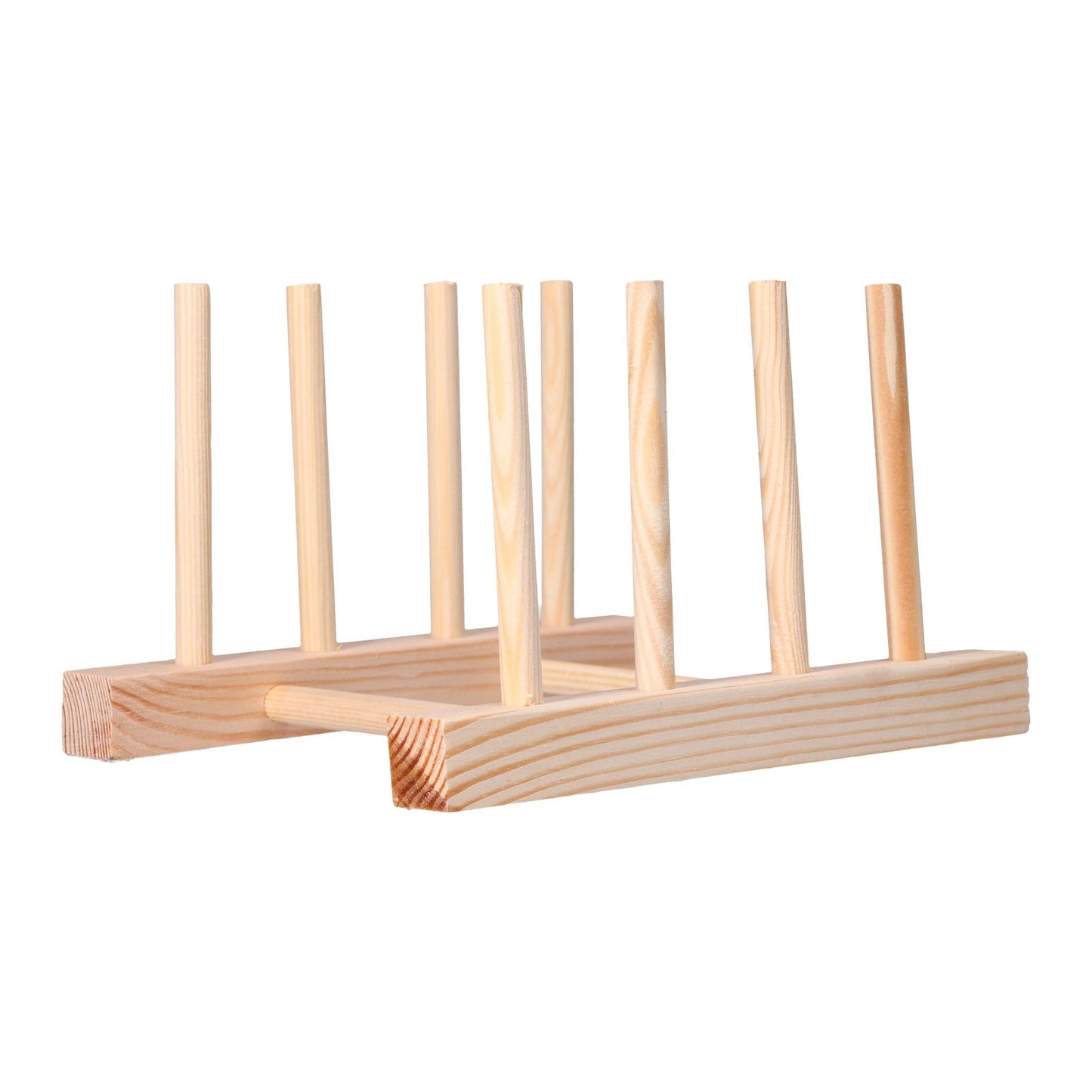Bamboo Dish Plate Lightweight Portable Environmental Friendly Durable Pine Wood Dish Rack3 Grids 18cm V1294-YM0523-3117210180513