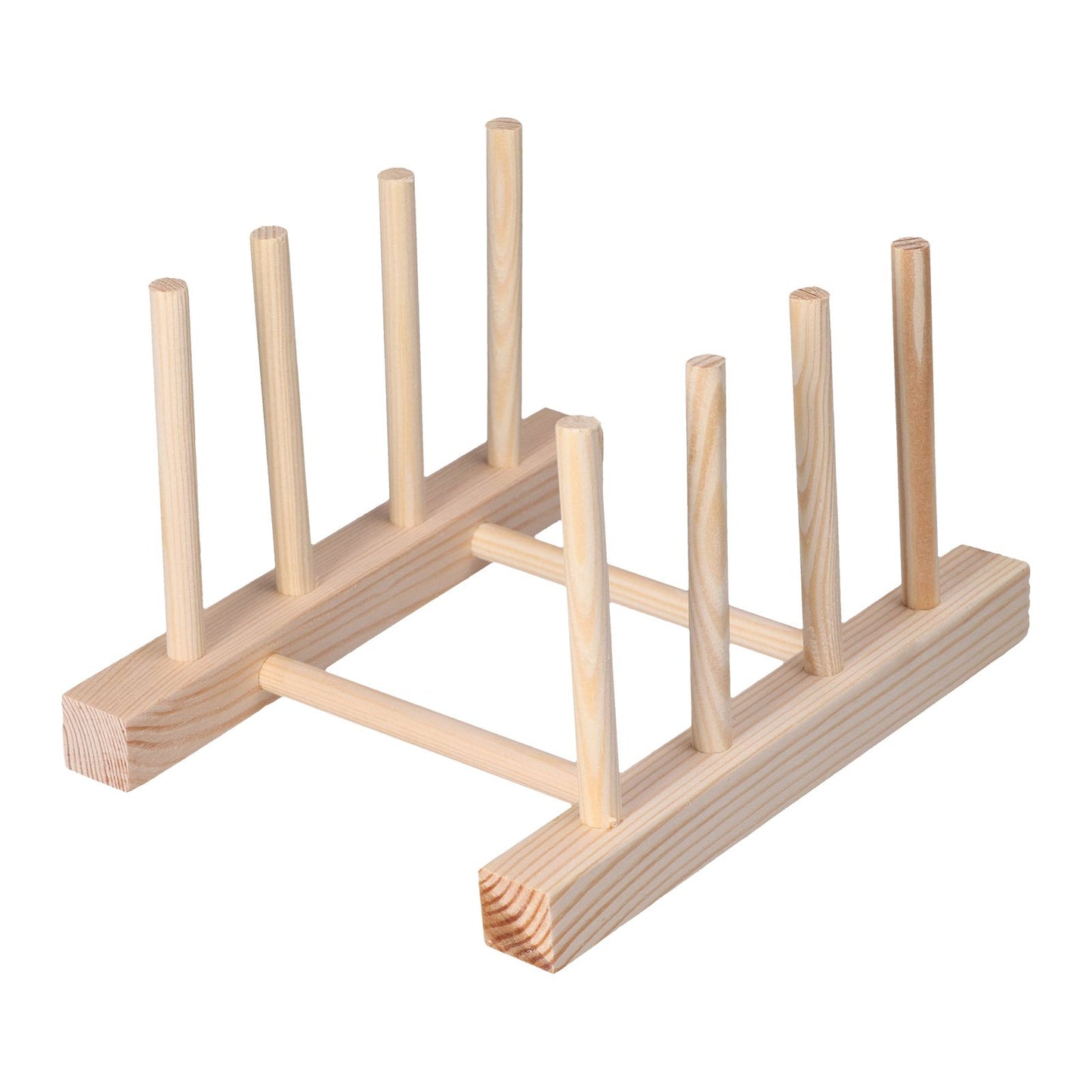 Bamboo Dish Plate Lightweight Portable Environmental Friendly Durable Pine Wood Dish Rack3 Grids 18cm V1294-YM0523-3117210180513