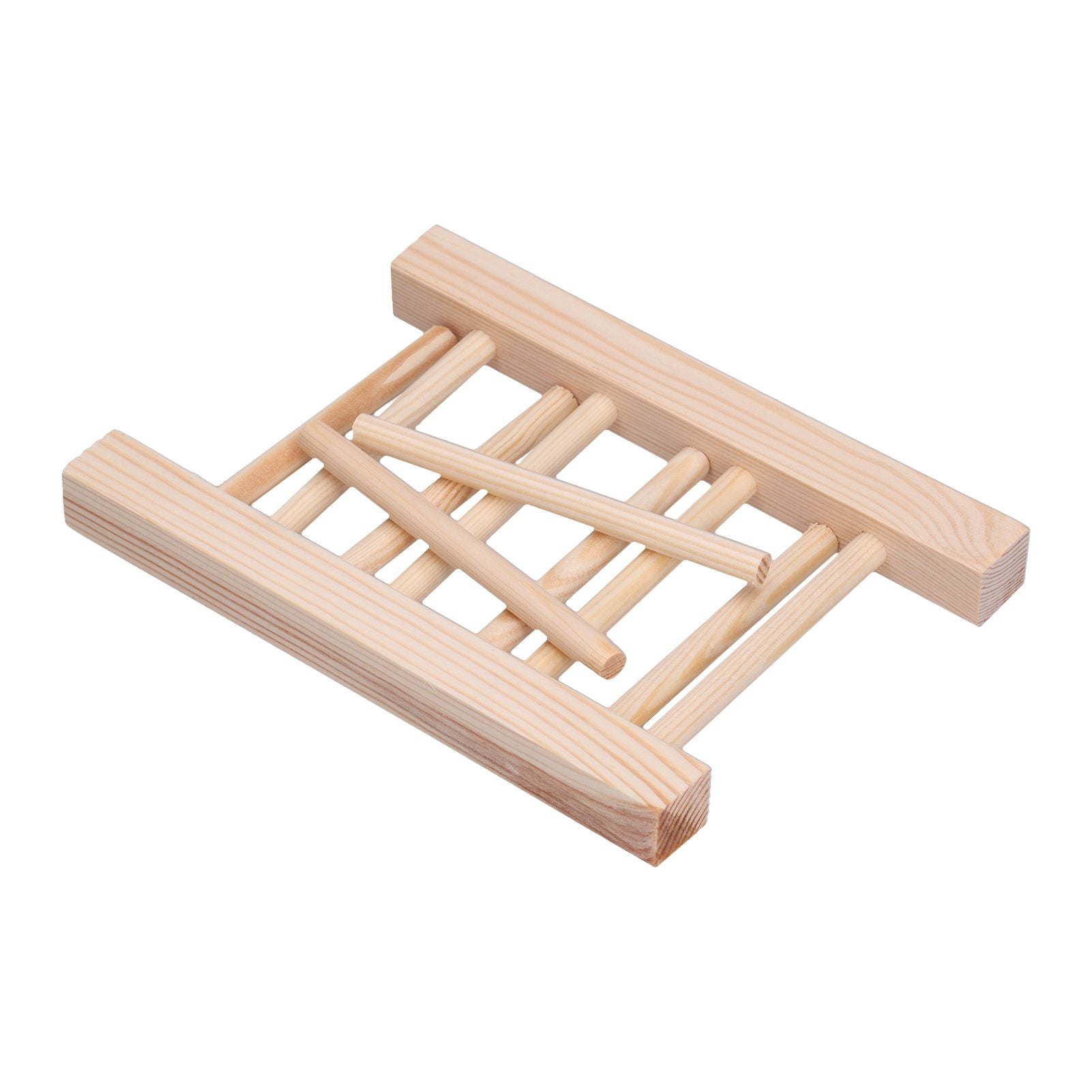 Bamboo Dish Plate Lightweight Portable Environmental Friendly Durable Pine Wood Dish Rack3 Grids 18cm V1294-YM0523-3117210180513
